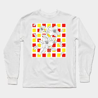 Hand Drawn Floral Long Sleeve T-Shirt